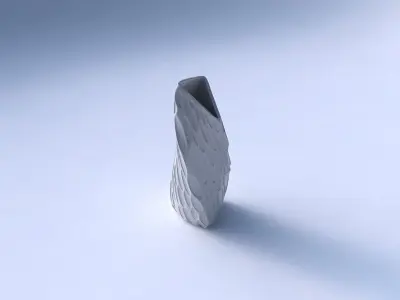 Vase twist tipped triangle with bubbles 3D print model