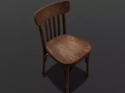 Wooden Chair 3D Model  Low-poly 3D model