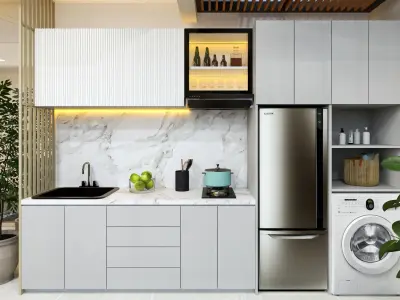 Full House Interior Design Low-poly 3D model