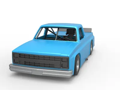 Vintage NASCAR race truck Scale 1 to 25 3D print model