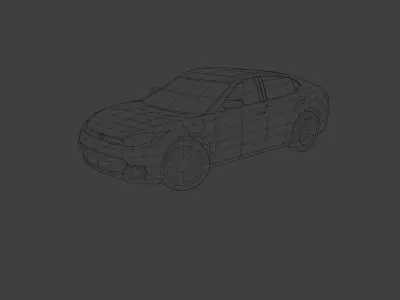 Low Poly Modern Generic Full-Sized Sedan  Low-poly 3D model