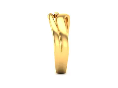 Band 3dm Render Details two diamond ring gold 3D print model
