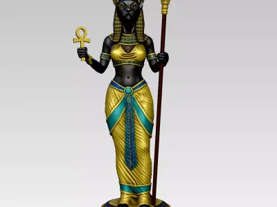Statue of the Egyptian goddess Bastet 3D print model