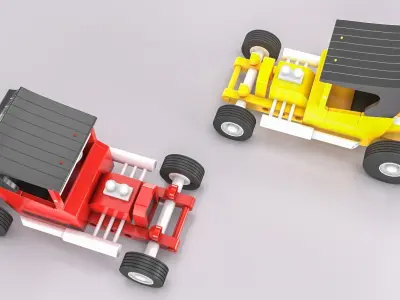 Hot Rods Wood Toy 3D model