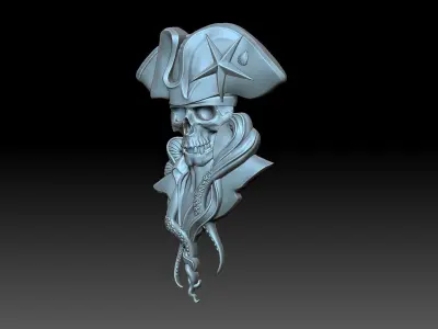 Skull pirate 3D print model