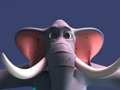 Stylized Elephant NoRig Low-poly 3D model