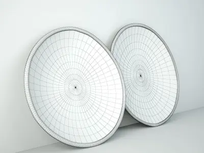 Bamboo Woven Round Trays 3D model