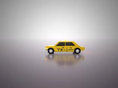 Voxel Taxi Design  3D model
