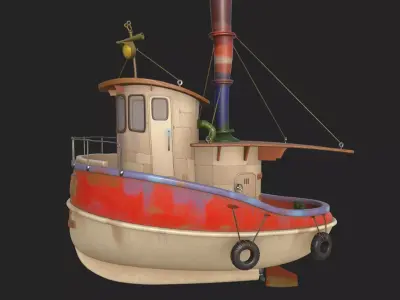 Ship cartoon 01 3D model