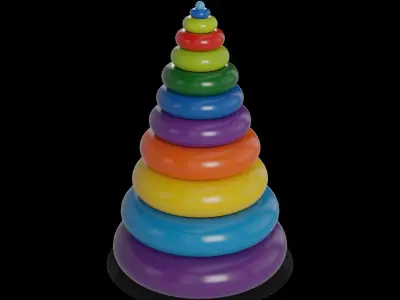 Cars and action games Stacking Rings Low-poly 3D model