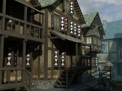 Medieval Village 3 Low-poly 3D model