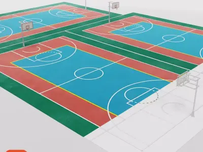 Basketball filed Free 3D model