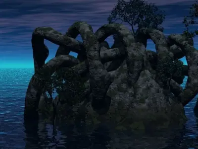 KNOT Rock In The Blue Sea Free 3D model