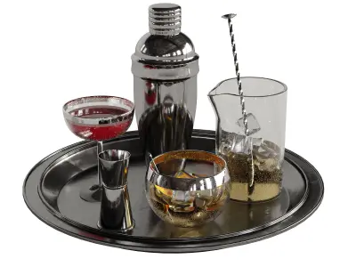 Cocktail decor set 1 3D model