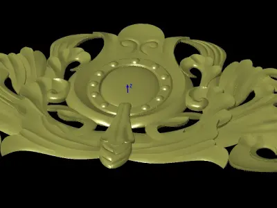 Central decor ornament for furniture 3D model Western flower  3D print model