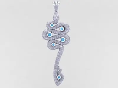 Luxury Snake Key Pendant 3D print model
