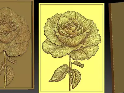 18 Rose CNC Relief Model 3D print model