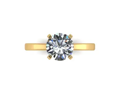 Solitaire Diamond Women Wedding Ring R1 3D print model