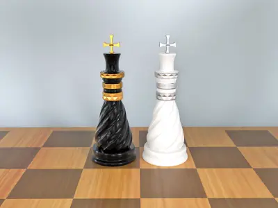 King 3D Luxury Chess Pieces 3D Print Model 3D print model