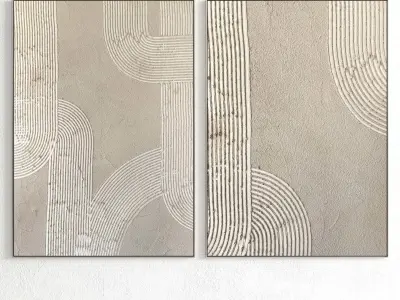 Plaster Two Photo Frame 243 Low-poly 3D model