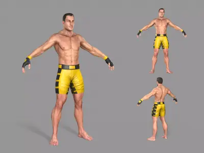 UFC Boxer Low-poly 3D model