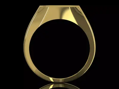 Modern Octagonal Flat Top Signet STL 3DM  Ring model mr0313 3D print model