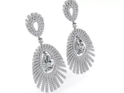 Pear Shaped Luxury Earrings 3713 3D print model
