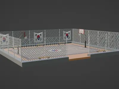 Basketball Stadium - South Korea Low-poly 3D model