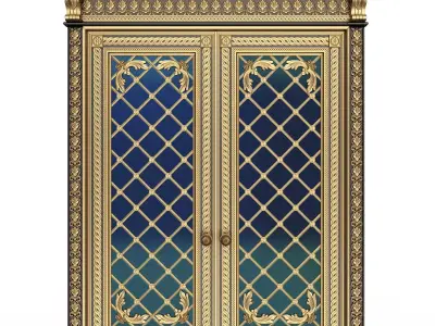 Carved Door Classic 01301 Black Low-poly 3D model