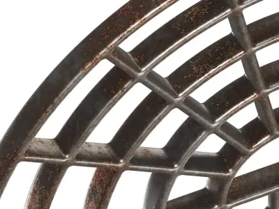 Rusty Iron Arch Window Grill 3D model