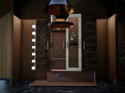 Floating Showcase Wardrobe Big 3D model