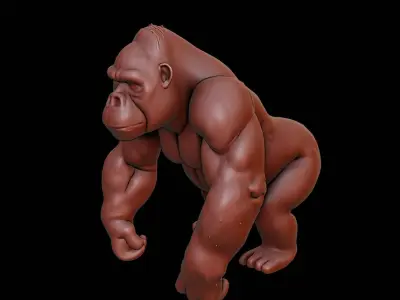 Gorilla Animal Sculpture 3D print model