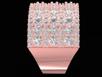 Luxury Full Pave Dome Ring Design for Women  2601 3D print model