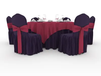 Banquet Table and Chair 48 3D model