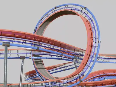 Acrobatic Auto Circuit Low-poly 3D model