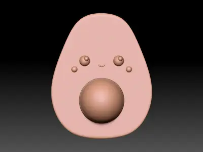 Cute Avocado - 3D Print Model 3D print model