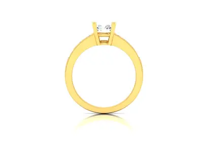 Solitaire Wedding Engagement Ring 3D print model 4