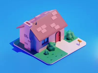 Cartoon House Free 3D model get