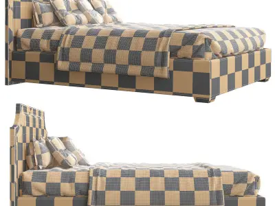 Bed top design Low-poly 3D model