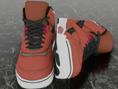 3D NEW HIGH SHOES - BLACK-BROWN Low-poly 3D model