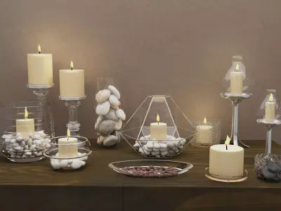 Candle decoration set 3D model