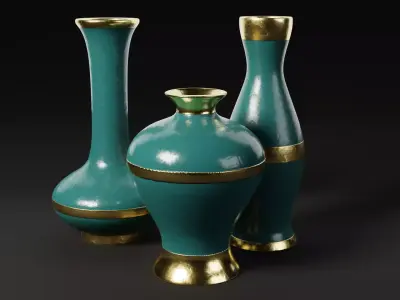 Decorative Vases Low-poly 3D model