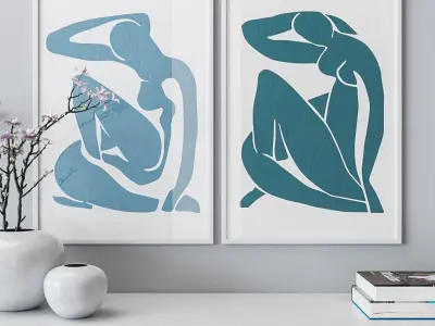 Set of large wall paintings 454 3D model