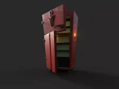 Refrigerator V8 Cartoon - Game Mesh Low-poly 3D model