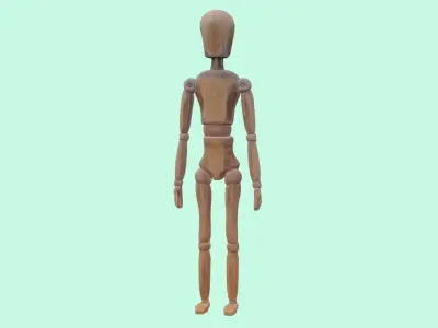 Wooden mannequin 3D model