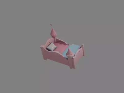 Fantasy Kids Bed  Castle Style 3D model