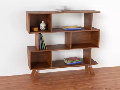 Bookshelf - 2k Textures 3D model