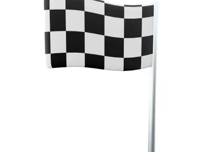 3d  racing flag icon 3D model