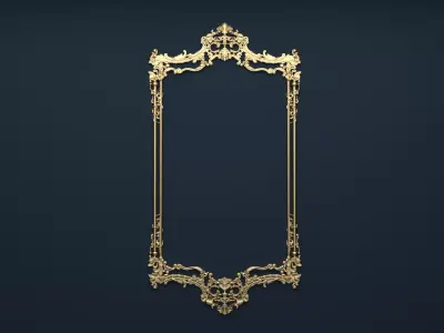 Plaster decorative frame 3D model 05 3D model
