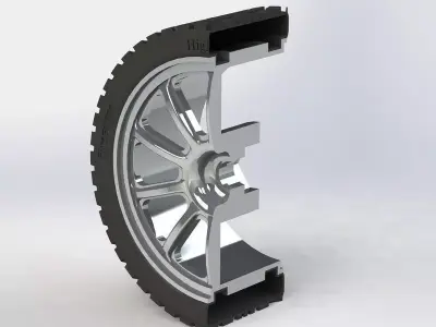 rueda wheel with tire Free 3D model